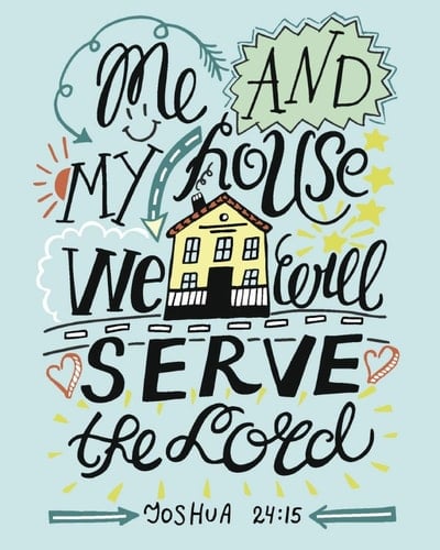 Joshua 24 15 Me and My House We Will Serve the Lord: Gifts for Christian Gratuation Sisters, Gifts for Christian Men, 8x10 Dot Grid Blank Notebook