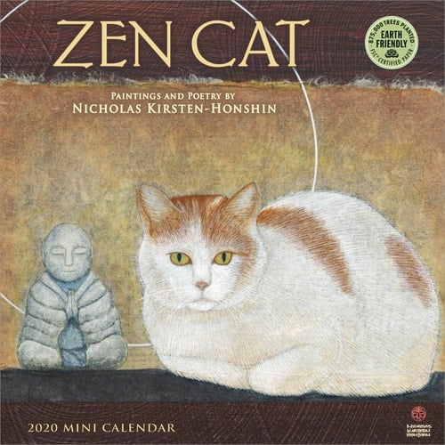 Zen Cat 2020 Mini Wall Calendar (7" x 7", 7" x 14" open)