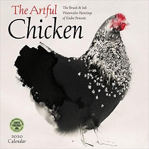 The Artful Chicken 2020 Calendar: Brush & Ink Watercolor Paintings