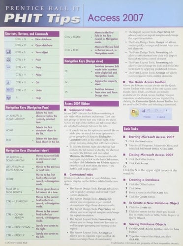 Phit Tips Microsoft Access 2007
