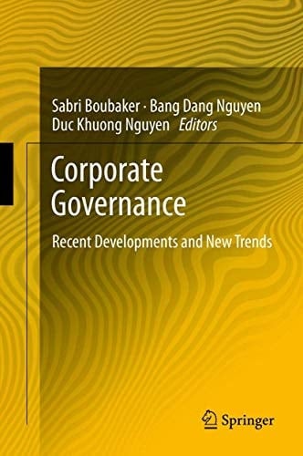 Corporate Governance Recent Developments and New Trends