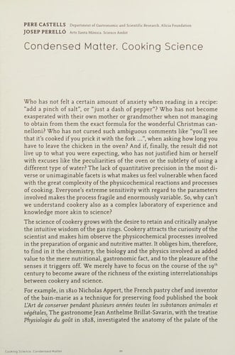 Cooking Science Condensed Matter