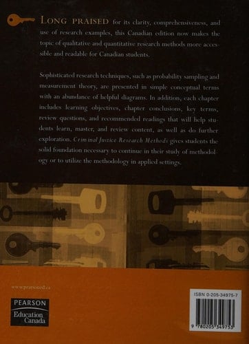 Criminal Justice Research Methods Canadian Edition