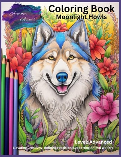 Artistic Ascend: Advanced Dog Coloring Book - Midnight Howls: Explore the Art of Shadows and Light with 50+ Unique and Detailed Dog Illustrations: ... Ascend's Advanced Dog Coloring Books)