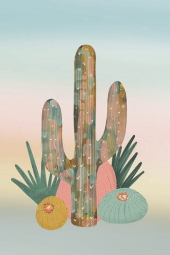 Cactus Notebook: Cactus blank lined 6x9 notebook 120 pages