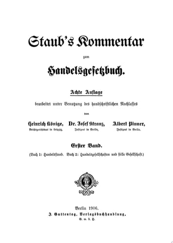 Buch 1: Handelsstand, Buch 2: Handelsgesellschaften und stille Gesellschaft