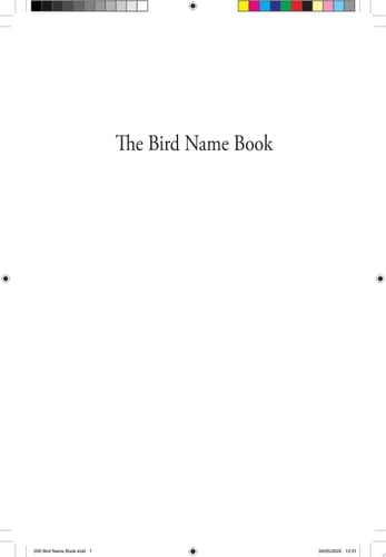 The Bird Name Book A History of English Bird Names