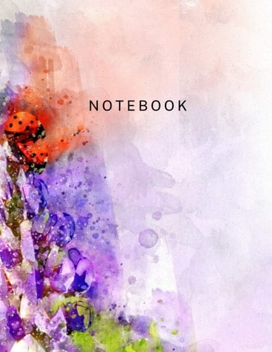 Notebook: College Ruled Paper (Lined Notebook) – Ladybird Watercolor Paperback Cover - 8.5 x 11 inches (Letter size) - 120 Pages