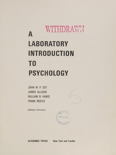A Laboratory Introduction to Psychology