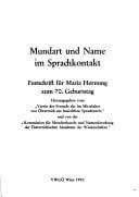 Mundart und Name im Sprachkontakt
