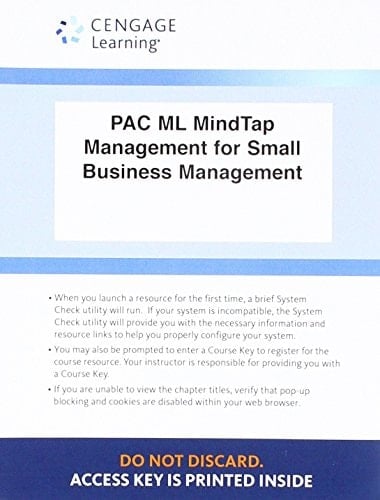 LMS Integrated for MindTap Management, 1 term (6 months) Printed Access Card for Longenecker/Petty/Palich/Hoy's Small Business Management: Launching & Growing Entrepreneurial Ventures, 18th