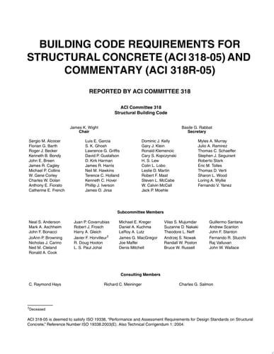Building Code Requirements for Structural Concrete (ACI 318-05) and Commentary (ACI 318R-05)