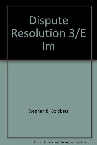 Dispute Resolution Teacher's Manual