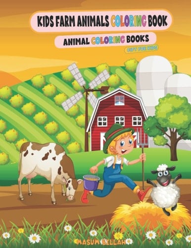 Kids Farm Animals Coloring Books, funny Animal Coloring Books, Gift for Kids, animal fairy Coloring books for children: Kids Farming Animals Coloring Books and best gift for kids