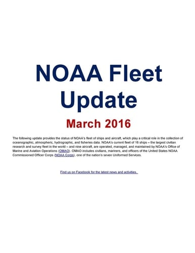 NOAA Fleet Update 2016