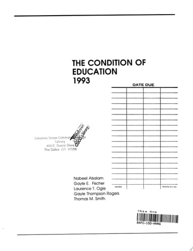 The condition of education: 1993
