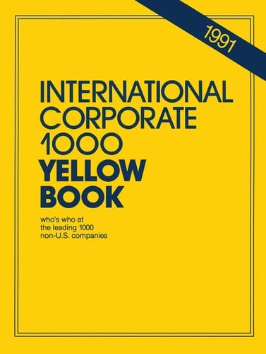 International Corporate 1000 Yellow Book 1990