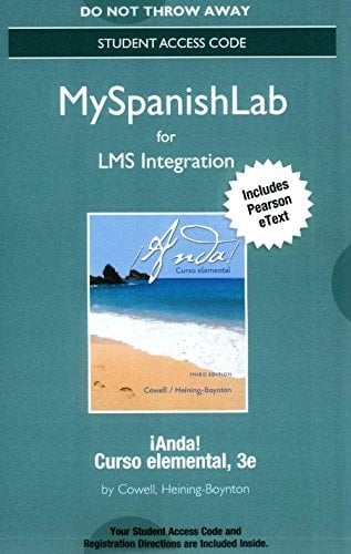 MySpanishLab for LMS Integration Access Code Includes Pearson EText
