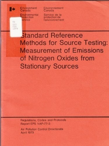 Standard Reference Methods for Source Testing Measurement of Emissions of Nitrogen Oxides from Stationary Sources