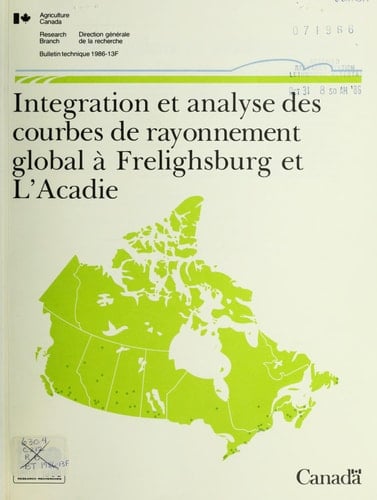 Integration et analyse des courbes de rayonnement global à Frelighsburg et l'Acadie