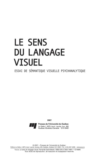 Le sens du langage visuel essai de sémantique visuelle psychanalytique