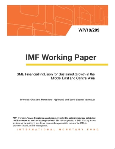 SME Financial Inclusion for Sustained Growth in the Middle East and Central Asia