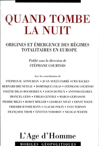 Quand tombe la nuit origines et émergence des régimes totalitaires en Europe, 1900-1934