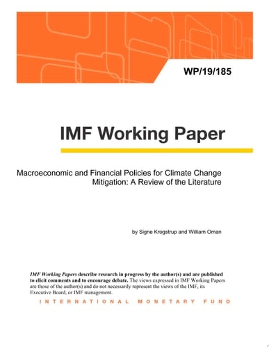 Macroeconomic and Financial Policies for Climate Change Mitigation: A Review of the Literature