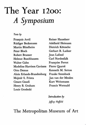 The Year 1200 A Symposium