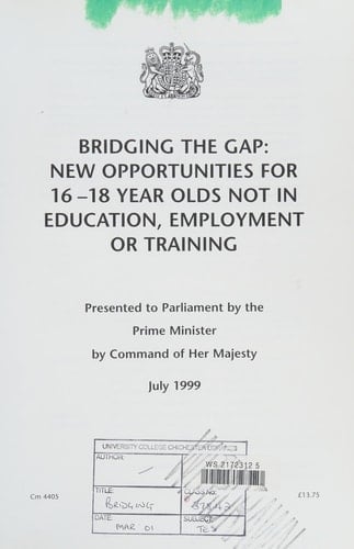 Bridging the Gap New Opportunities for 16-18 Year Olds Not in Education, Employment Or Training