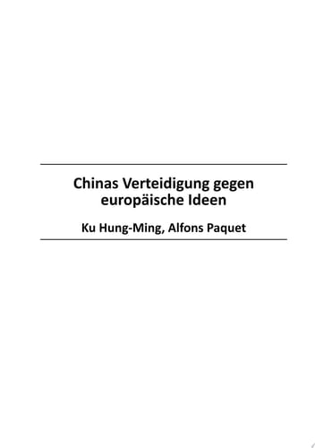 Chinas Verteidigung gegen europ?ische Ideen