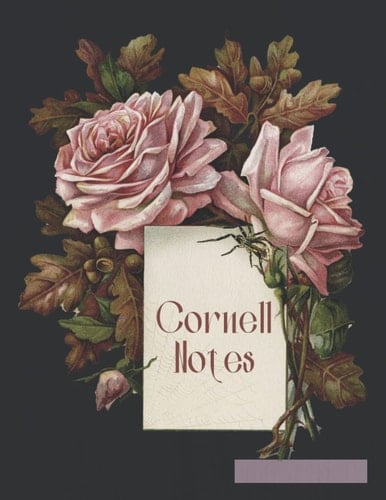 Cornell Notes Notebook: College Ruled Note Taking System For Students, Office, or Teachers. Index and Numbered Pages with Example | Vintage Gothic Flowers
