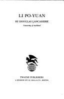Li Po-Yuan (Twayne's World Authors Series : China ; Twas 607)