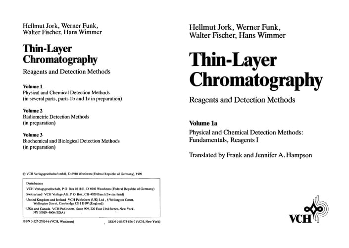 Thin-Layer Chromatography, Thin-Layer Chromatography: Reagents and Detection Methods Volume 1a: Physical and Chemical Detection Methods: Fundamentals, Reagents I