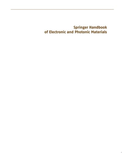 Springer Handbook of Electronic and Photonic Materials