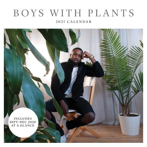 Boys with Plants 2021 Wall Calendar (monthly Calendar of Guys with Houseplants; Sexy Men Caring for Indoor Potted Plants 12-Month Calend
