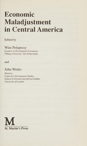Economic Maladjustment in Central America