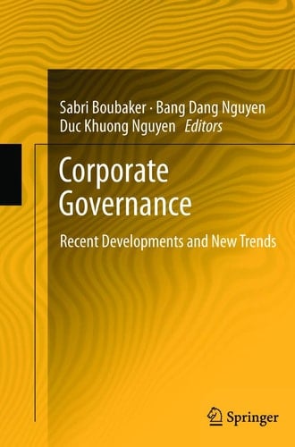 Corporate Governance Recent Developments and New Trends