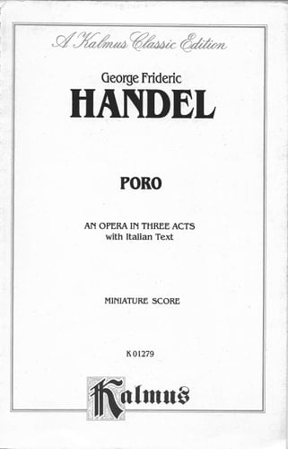 Poro (1731): Italian Language Edition, Miniature Score (Kalmus Edition) (Italian Edition)