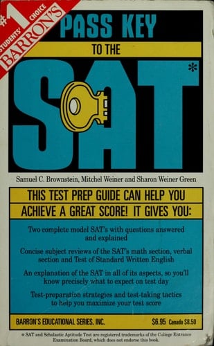 Barron's Pass Key to the SAT, Scholastic Aptitude Test