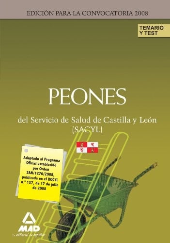 Peones del Servicio de Salud de Castilla y León, SACYL Temario y test
