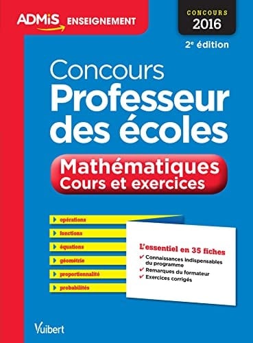 Concours professeur des écoles Mathématiques Cours et exercices, Epreuve écrite