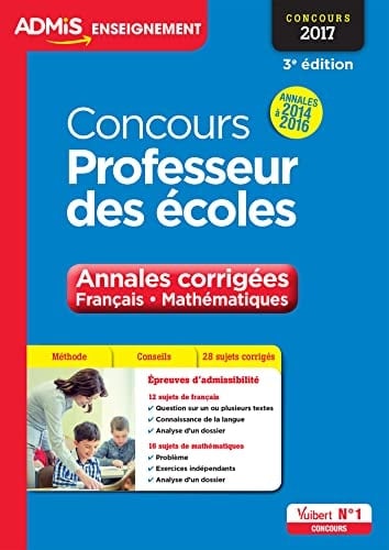 Concours professeur des écoles annales corrigées français-mathématiques