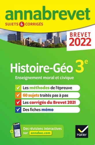 Annales du brevet Annabrevet 2022 Histoire-géographie EMC 3e