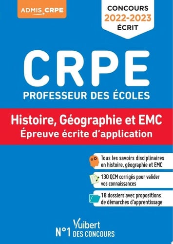 Concours CRPE - Professeur des écoles - Histoire, Géographie et EMC - Concours 2023-2024 : Écrit