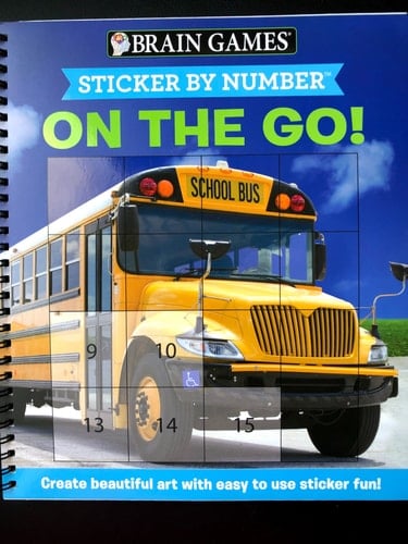 Brain Games - Sticker by Number: On the Go (Easy - Square Stickers) Create Beautiful Art with Easy to Use Sticker Fun!