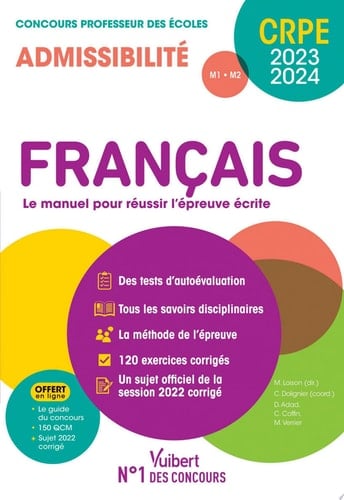 Concours CRPE - Professeur des écoles - Français - Concours 2023-2024 : Écrit