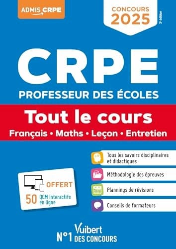 CRPE Professeur des écoles Tout le cours - Français, maths, leçon, entretien