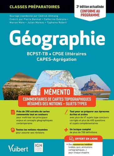 Mémento Géographie BCPST / TB / CPGE littéraires / CAPES / Agrégation - Conforme au nouveau progr...