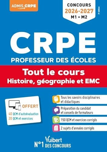 CRPE Professeur des écoles Tout le cours Histoire, géographie et EMC